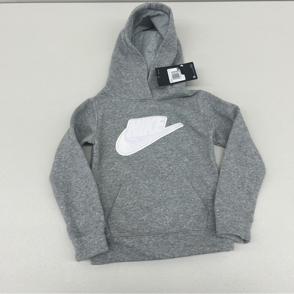 Nike Gray Pullover Hoodie with Swoosh Logo sz XS (damaged armpit see pictures)